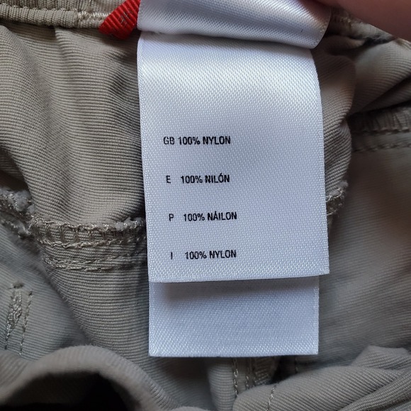 North face men's nylon zip off khaki cargo hiking pants shorts with belt sz S - Picture 5 of 12